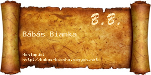 Bábás Bianka névjegykártya