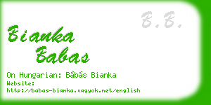 bianka babas business card